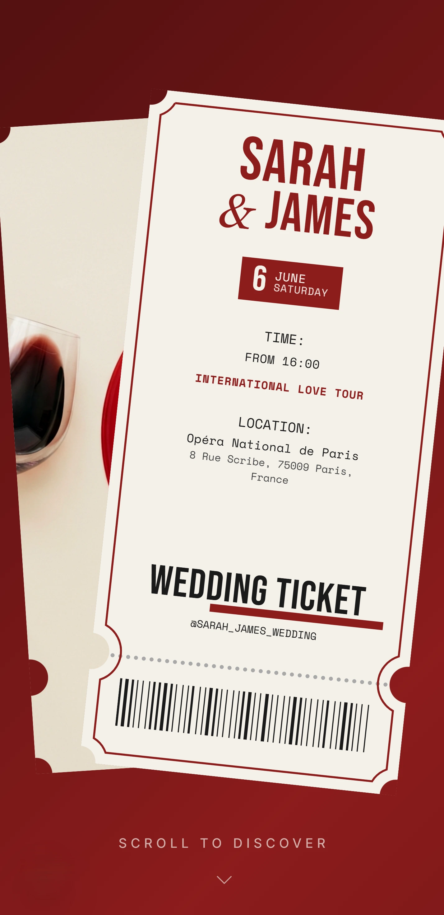 Wedding Ticket template